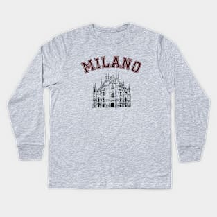 Milan City Cathedral Kids Long Sleeve T-Shirt